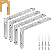Hoekverbindingshoekplank RVS L-vormige 90 gradi beugel per angolo per divani o sedili, montaggio a parete, spazio risparmiato, dimensioni 125 x 75 x 3 mm.