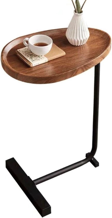 Tavolo supplementare in legno con design salotto - altezza 70 cm - forma rotonda ovale - tavolo da soggiorno mobile - tavolo da notte per laptop