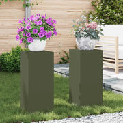 Supporto per piante 2 pcs Oliver verde 24 x 24 x 55 cm Acciaio 865816