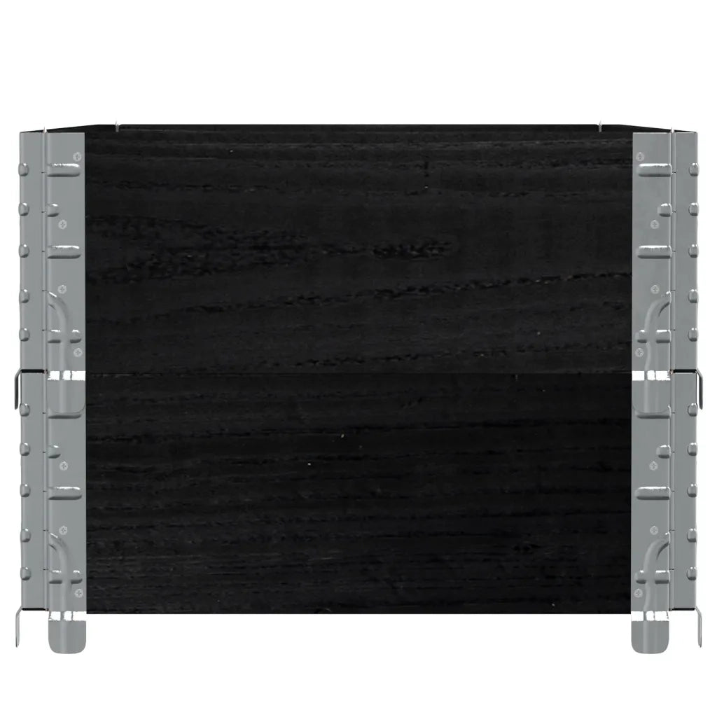 Paretali per Pallet 2 pz Neri 100x50cm Legno Massello di Pino