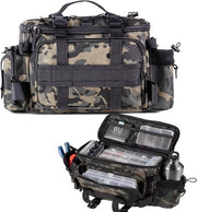 Organizzatore di attrezzature da pesca con grande capacità di stoccaggio - Portatile da camping e outdoor con tasche laterali - Trolley da pesca per l'organizzazione di attrezzature da pesca