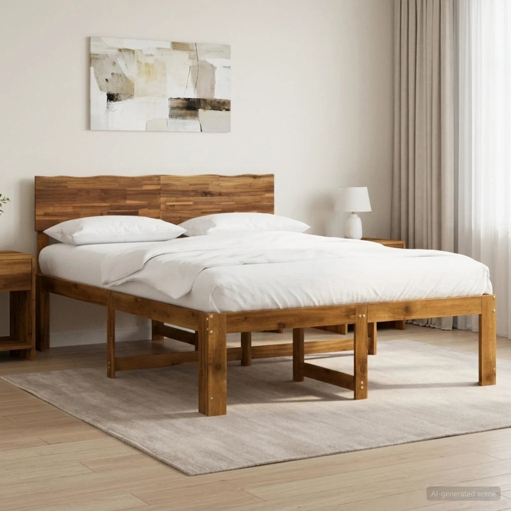 Letto matrimoniale con testiera ROSTOCK Naturale 137 x 190 cm 903524