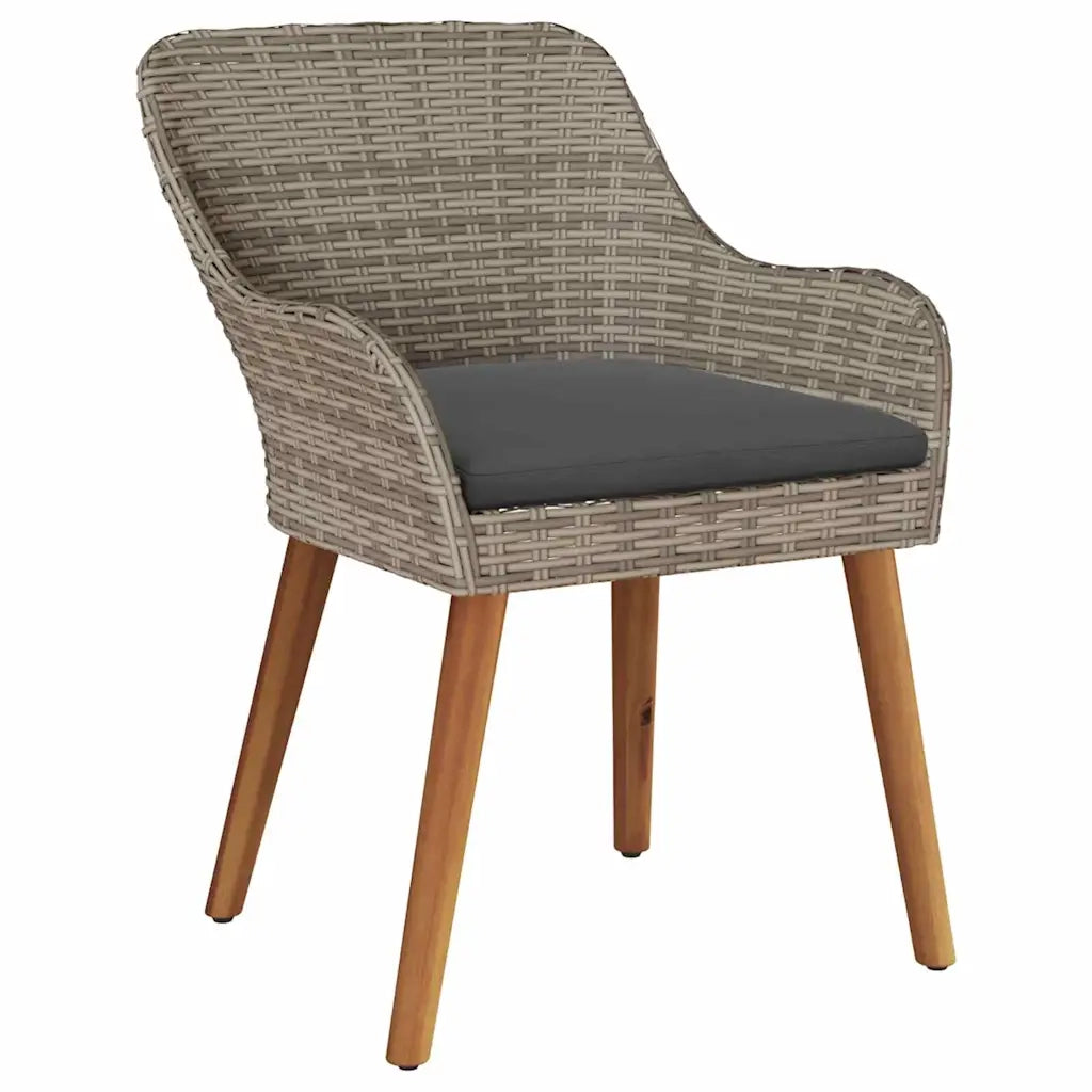 Sedia da Giardino 2 pcs Nero 62,5 x 55 x 82 cm polyrattan 42006213