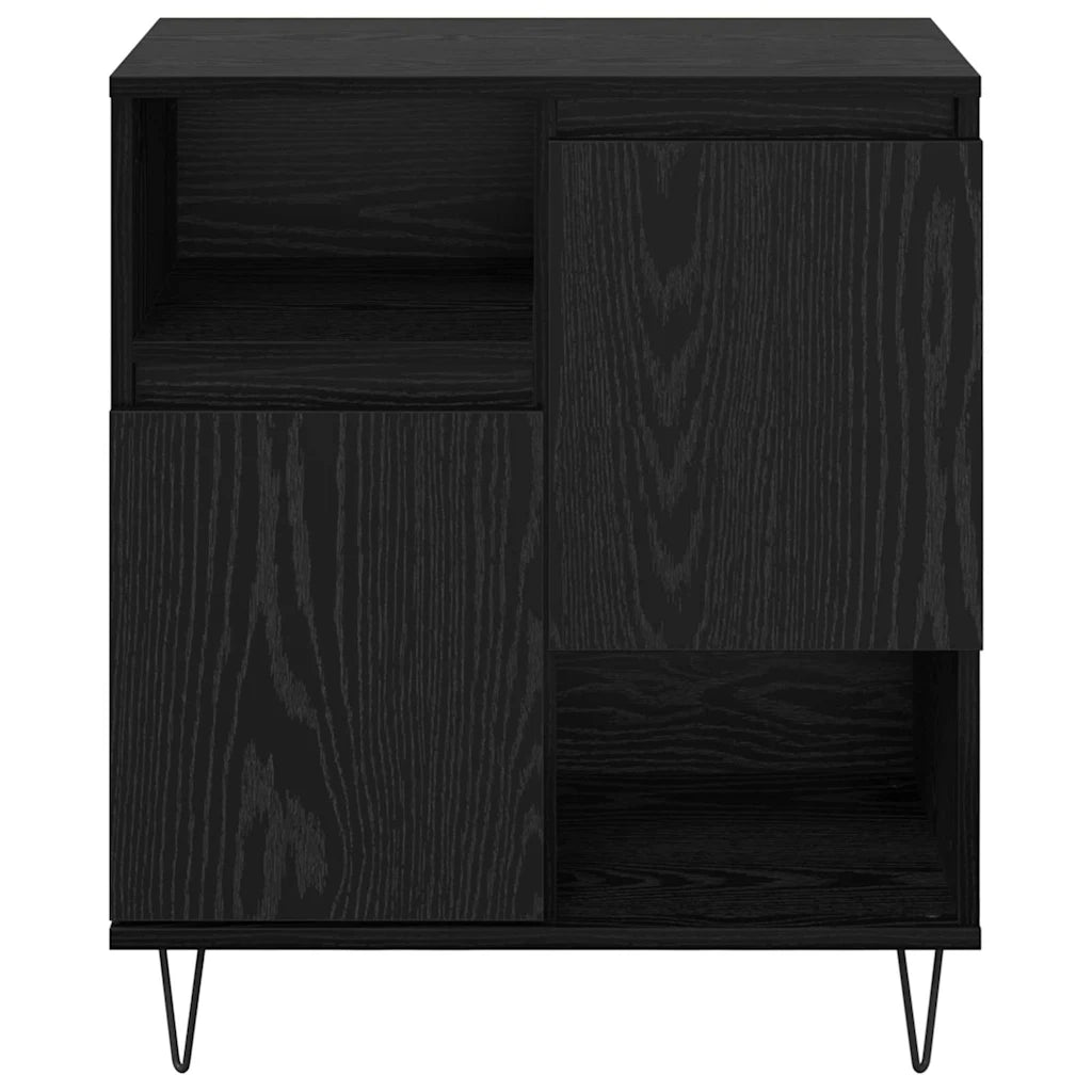 vidaXL Credenza Rovere nero 60 x 35 x 70 cm Legno multistrato