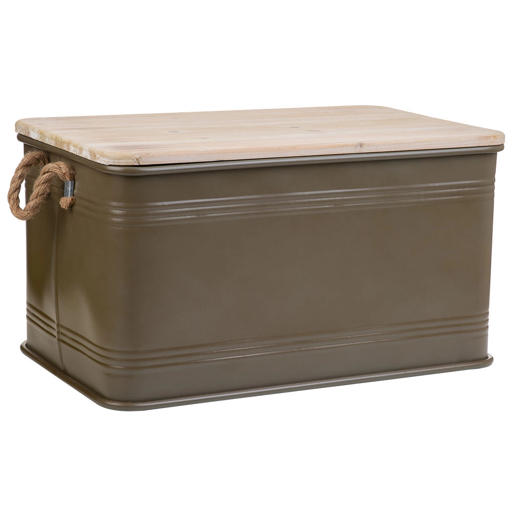 Baule in metallo verde 60x38x33h cm