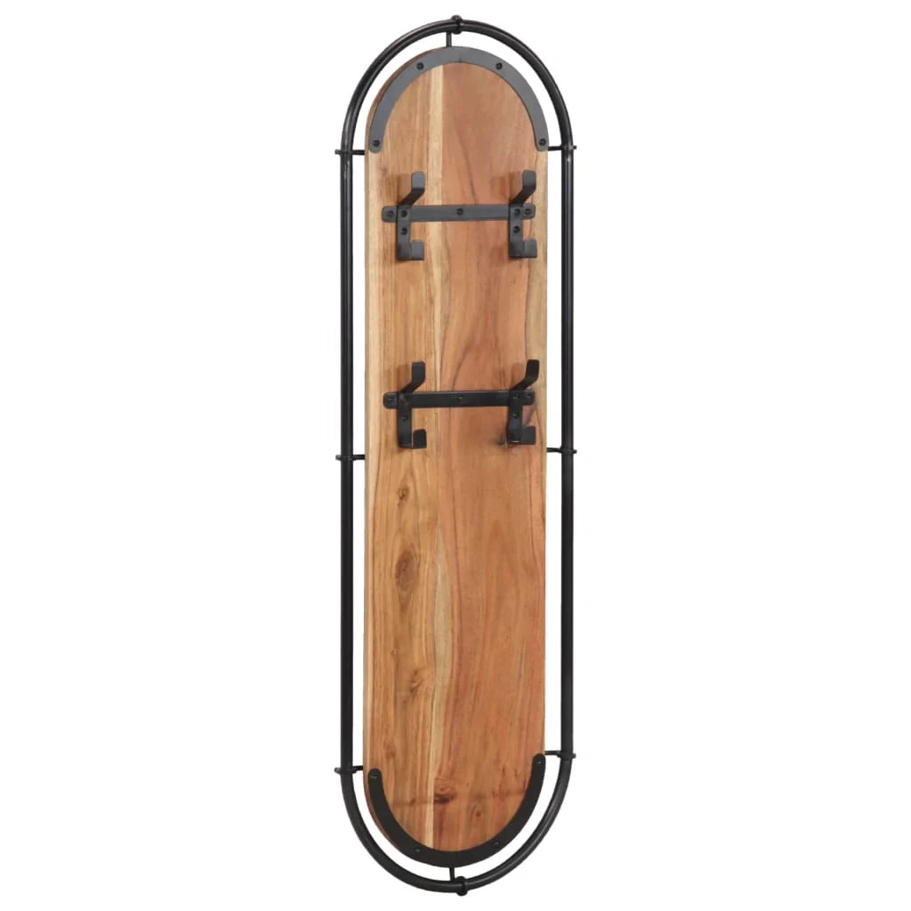 Set di 2 pratici appendiabiti da parete 34 x 110 cm salvaspazio design moderno in legno di acacia marrone 02_0057621
