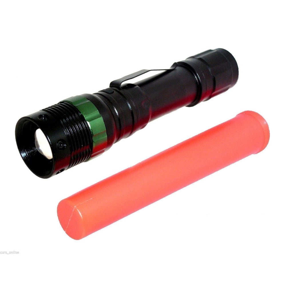 Trade Shop - Torcia Tattica Militare Cree Led Mod Police 5000 Lumen Nero Con Attacco Cintura -