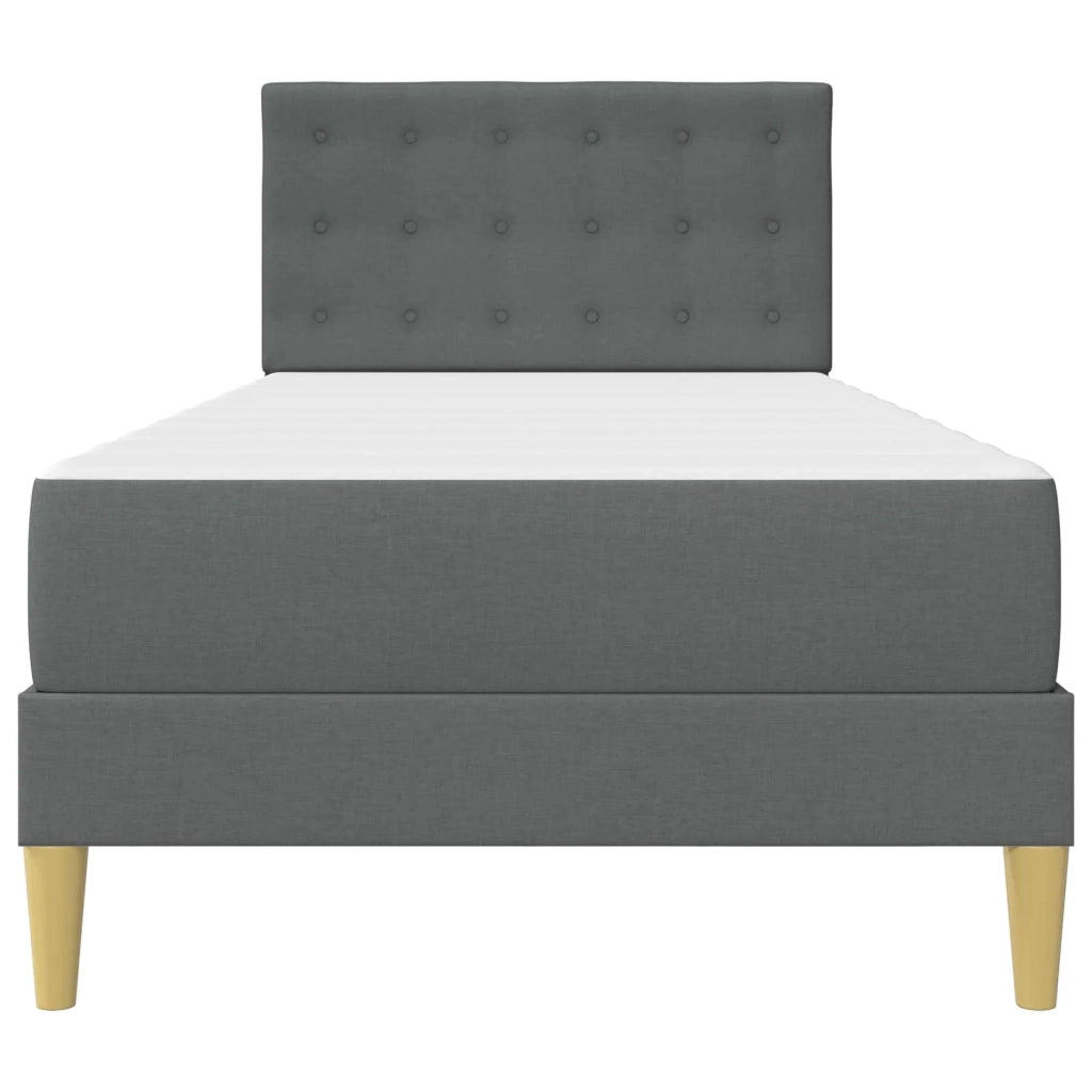 Struttura letto con materasso Grigio scuro 80 x 200 cm Tessuto 3415079