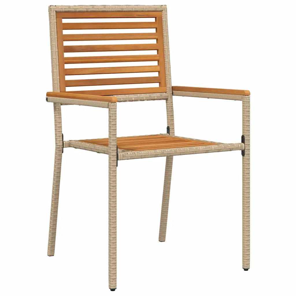 Set da Pranzo per Giardino 3 pcs Beige Legno di Acacia Massello
