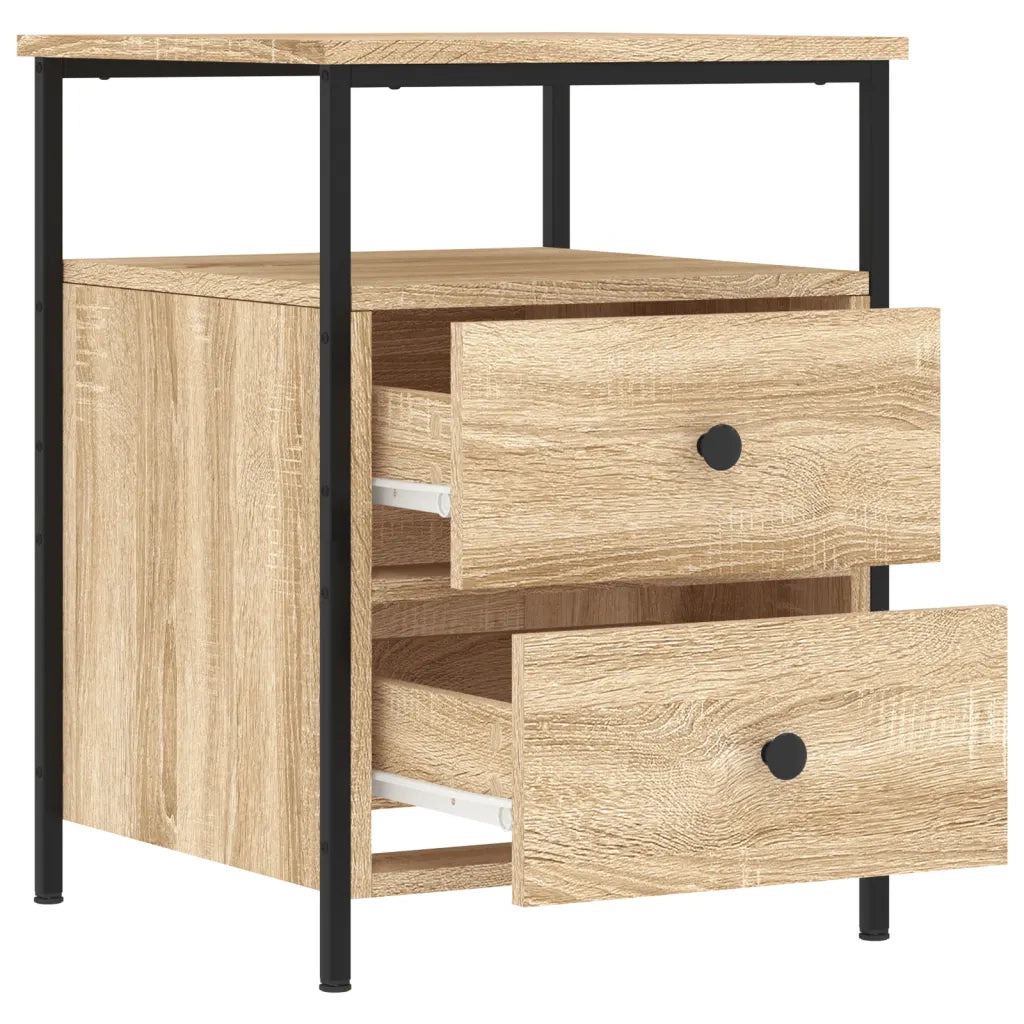 Set di 2 Comodini | Armadio da Notte | Mobiletto da notte Rovere Sonoma 44x45x60 cm in Legno Multistrato