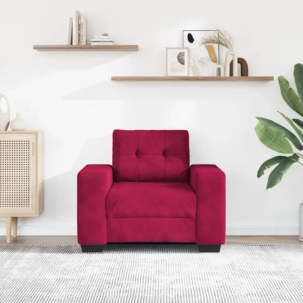 Divano Sedia Rosso Vino 60 cm Velluto