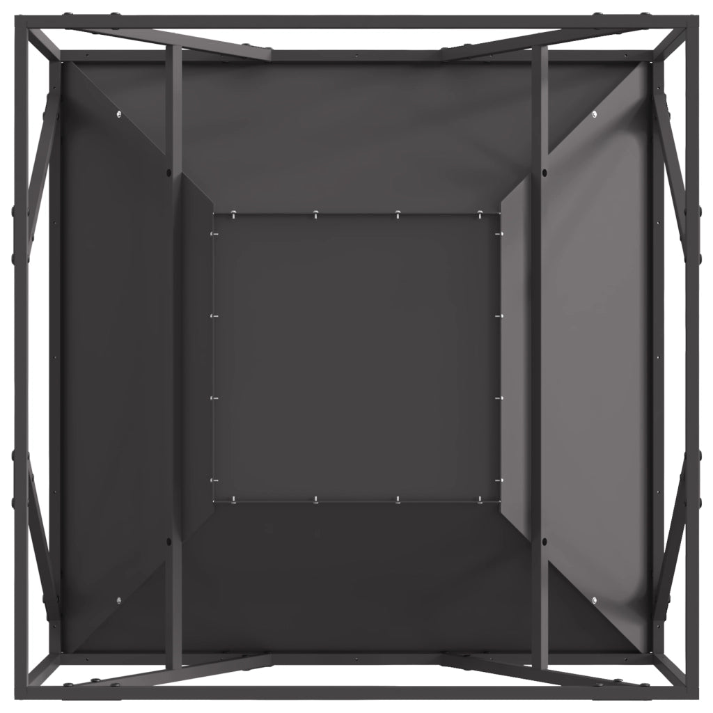 Braciere Quadrato Nero 80x80x40 cm Acciaio