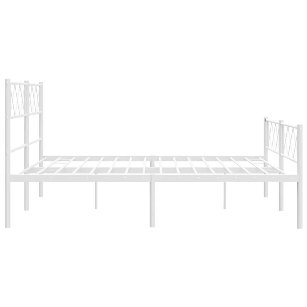 Giroletto con Testiera e Pediera-Struttura Letto Metallo Bianco 140x190 cm 810995