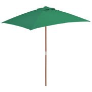 Ombrellone con palo in legno 150 x 200 cm verde 02_0008113