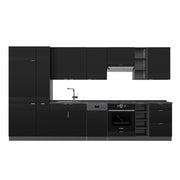 Cucina componibile Fame-Line Nero rigato/Antracite 355 cm, PL Antracite Vicco