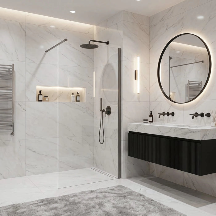 Parete Doccia Rea Flexi Transparent / Titan 100