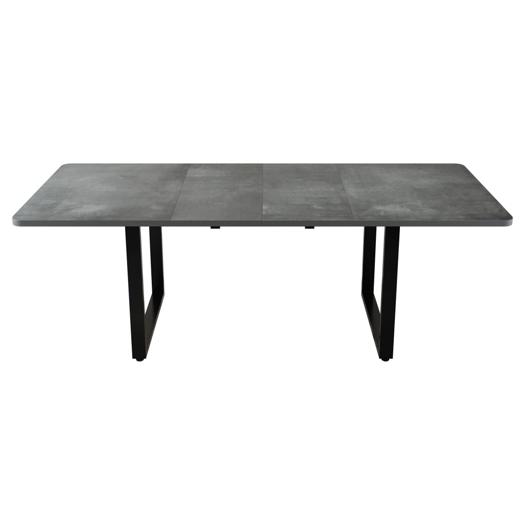 Tavolo da pranzo allungabile a 3 livelli con struttura stabile e piano in MDF, per sala da pranzo e cucina, grigio