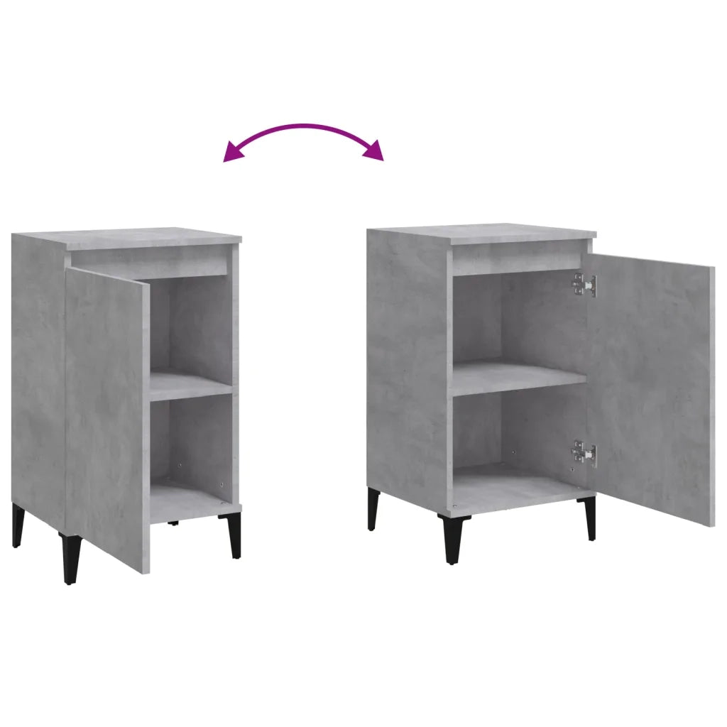 Comodini 2 pz-Set di 2 Tavolino da notte Grigio Cemento 40x35x70 cm in Legno Multistrato 230810