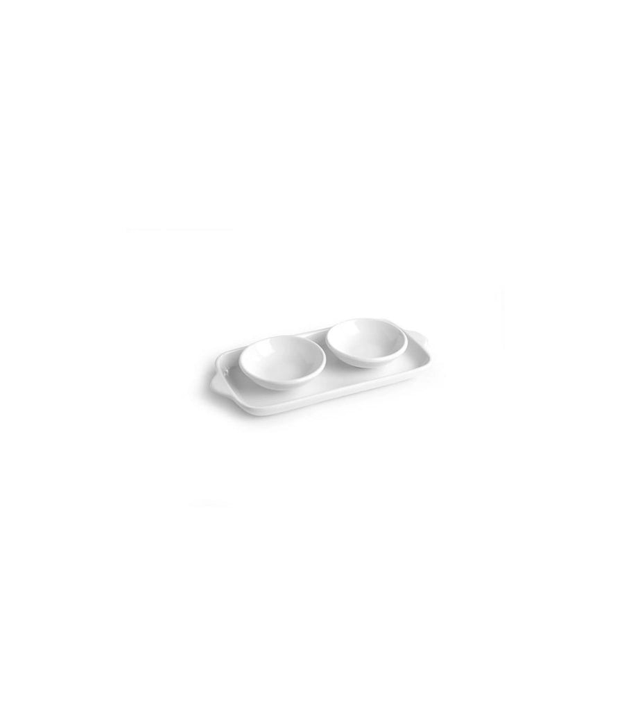 Set tre pezzi bianco 1 Vass. Rett.c/m 28x13cm + 2 Copp. cm 10