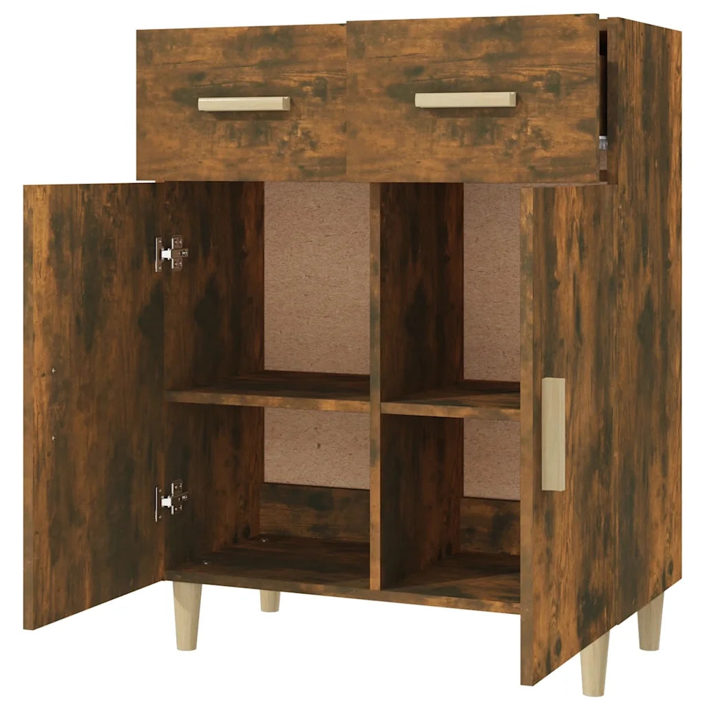 Credenza Rovere Fumo 69,5x34x89 cm in Legno Multistrato 817357