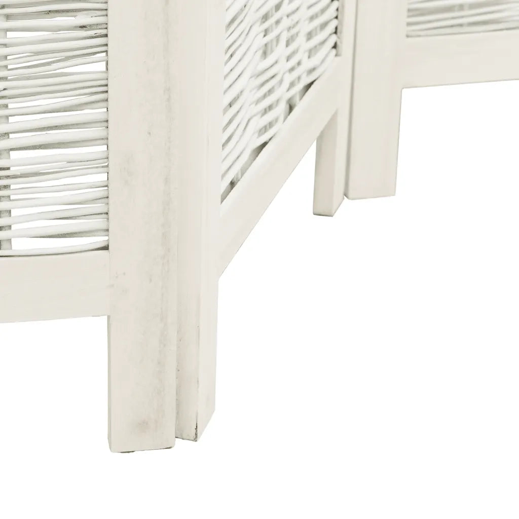 Divisorio Ambienti | Divider per stanze | Paravento 3Pannelli Bianco Legno Massello di Paulownia