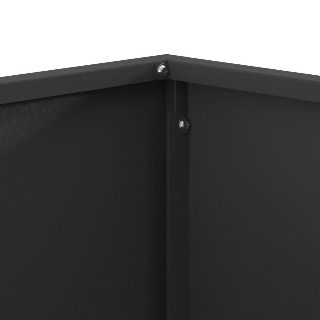Focolare Quadrato Nero 80x80x40 cm Acciaio