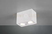 BISCUIT CUBO BIANCO 2 SPOTS ORIENTABILI L. 17,8 X 9,6CM H. 12,5CM ATTACCO GU10