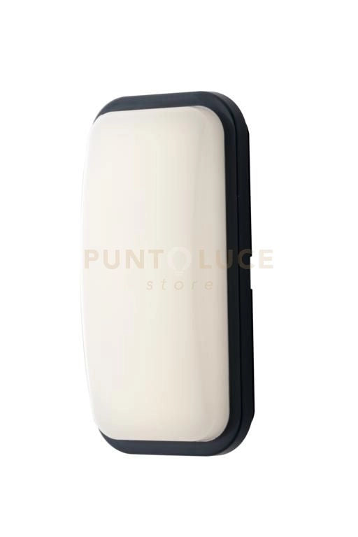 PLAFONIERA LED SHELLY ANTRACITE RETTANGOLARE 20W 2500LM 4000K IP65 CON SENSORE DI MOVIMENTO 14,6X7,6X29,6CM