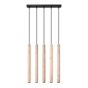Pure Lume Velino lampada a sospensione nero/legno 5xG9