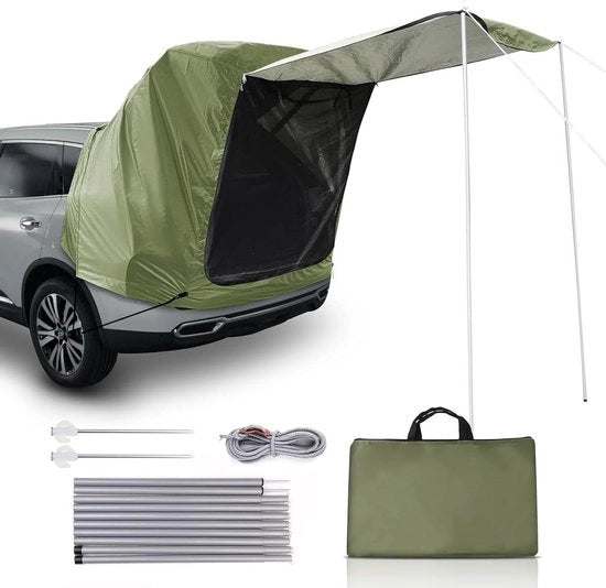 Telaio posteriore universale acqua resistente con rete per insetti per auto SUV - copertura auto impermeabile per campeggio e avventure all'aperto.