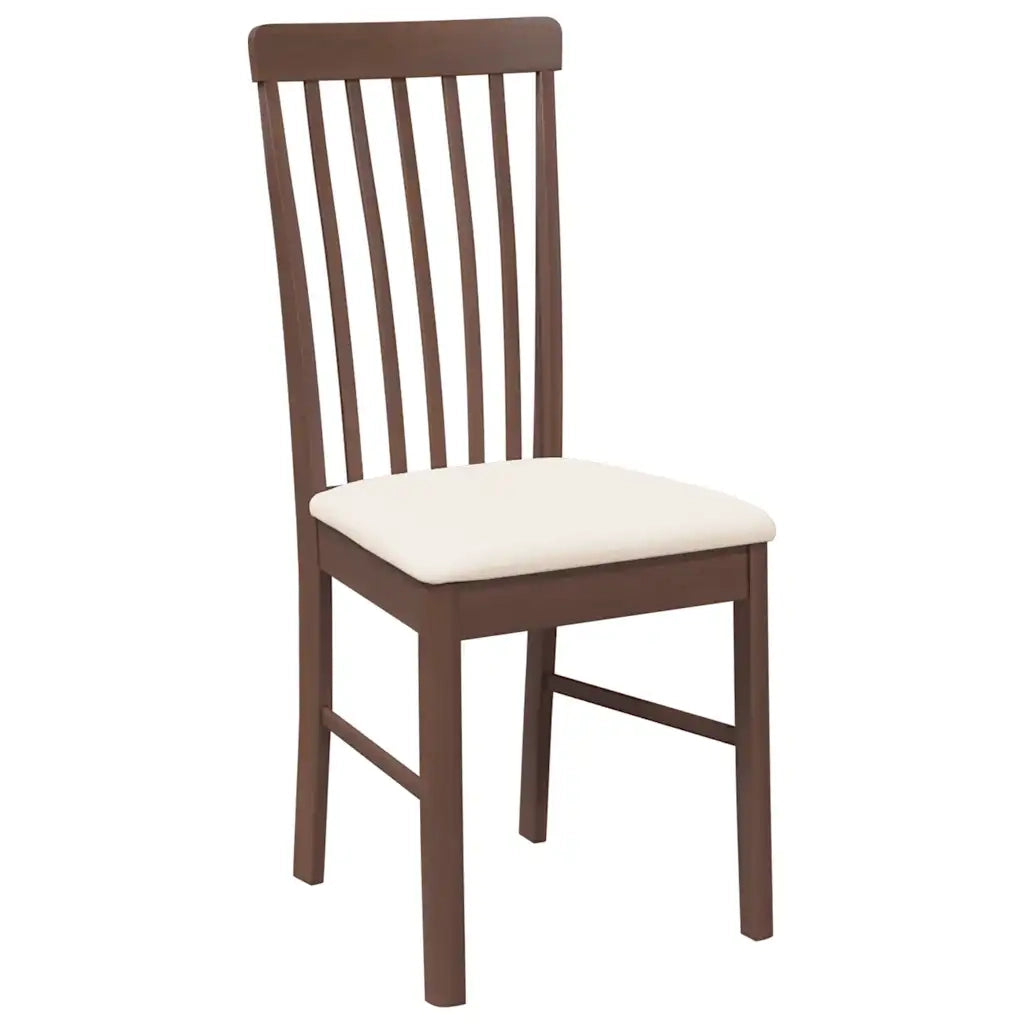 Sedie da Pranzo con Cuscini 2pz Marrone Legno Massello di Hevea 4102499