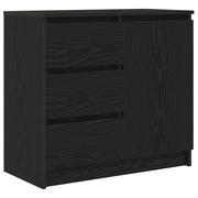Credenza | Madia | Buffet da pranzo | Armadio da pranzo con Cassetto Rovere Nero 71x35x65 cm Legno Multistrato