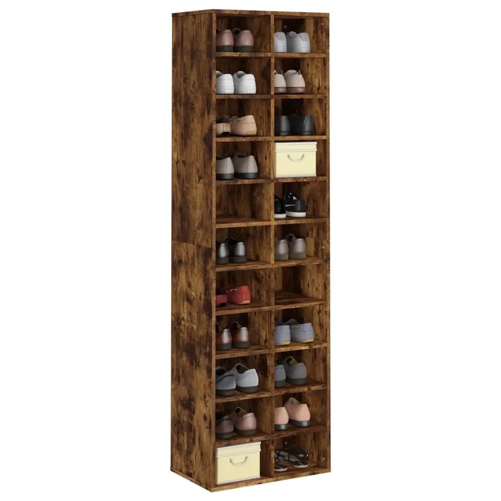 Scarpiera | Mobile per scarpe Rovere Fumo 54x34x183 cm in Legno Multistrato