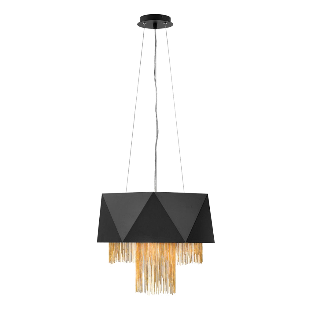 Lampada a sospensione Zuma nero/oro 6xE27 Ø45cm Hinkley