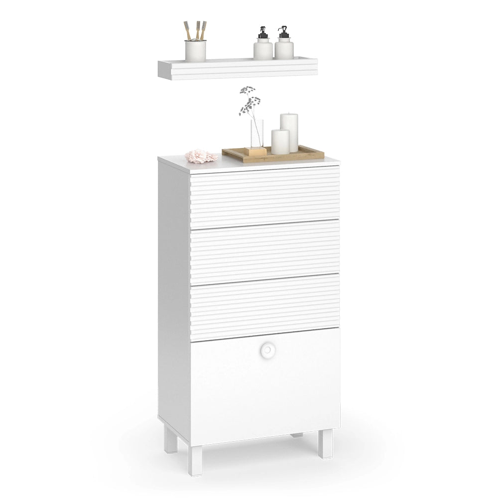 Vicco Mobiletto bagno Bianco 60.2 x 113 cm con 4 cassetti