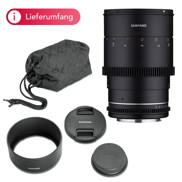 Obiettivo Video Cine Full Frame e APS-C Teleobiettivo MF 135 mm T2,2 VDSLR MK2 – Lunghezza focale fissa compatibile con fotocamera Sony E Mount, messa a fuoco manuale