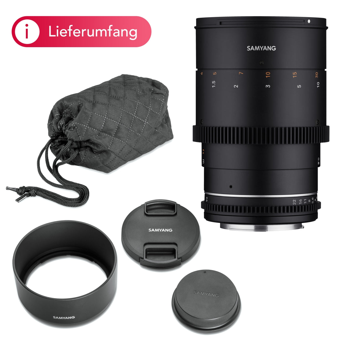 Obiettivo Video Cine Full Frame e APS-C Teleobiettivo MF 135 mm T2,2 VDSLR MK2 – Lunghezza focale fissa compatibile con fotocamera Sony E Mount, messa a fuoco manuale
