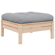 Sgabello da Giardino con Cuscino Grigio in Massello di Pino cod mxl 73488