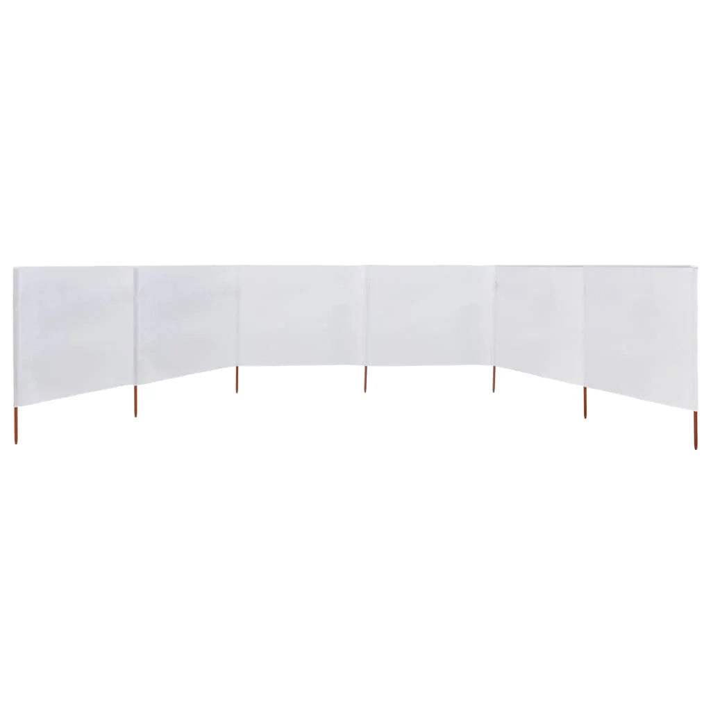 Schermo divisorio in tessuto a 6 pannelli 800 x 160 cm bianco sabbia 02_0008843