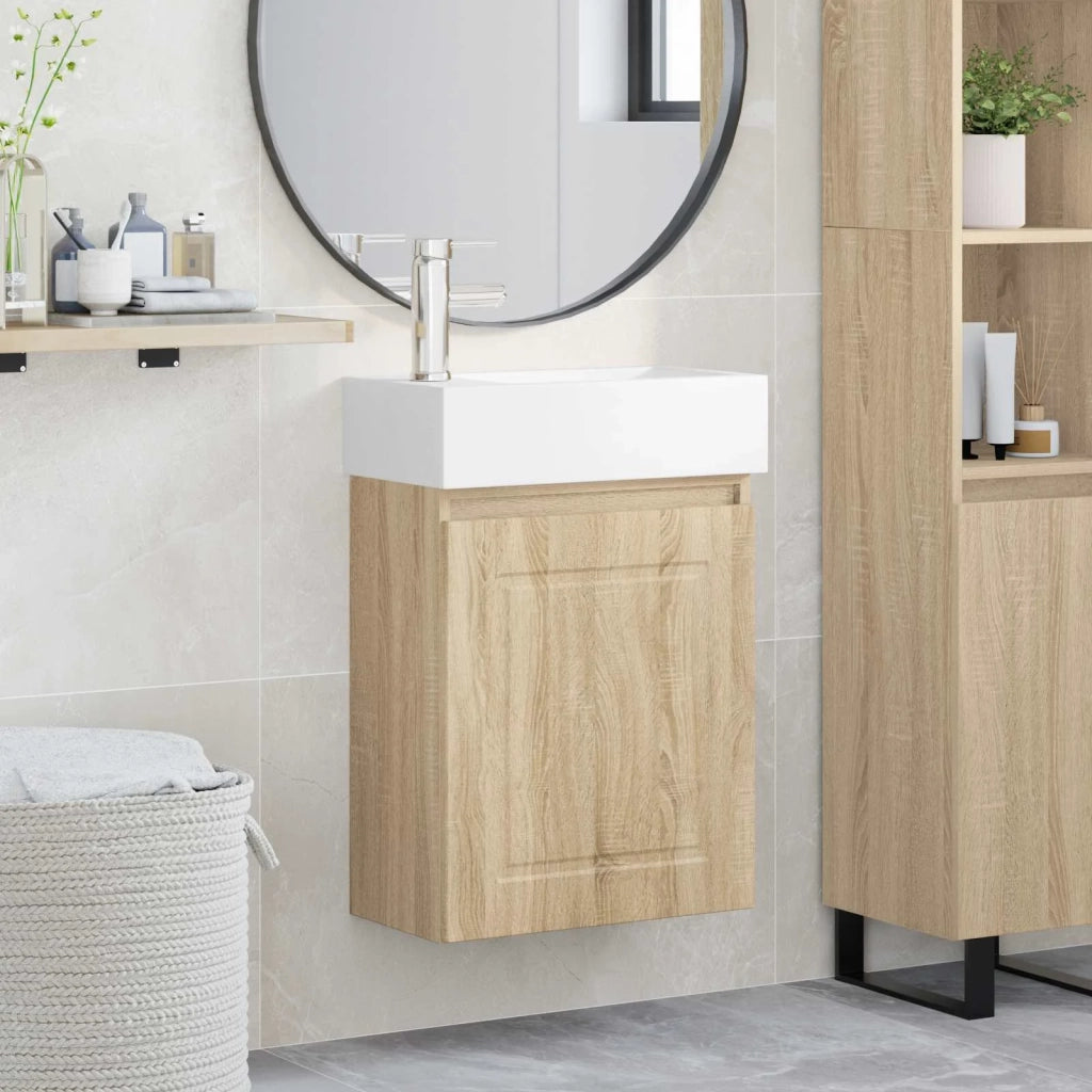 Mobile bagno con rubinetto Rovere Sonoma 45,5 x 22,5 x 84 cm 889503