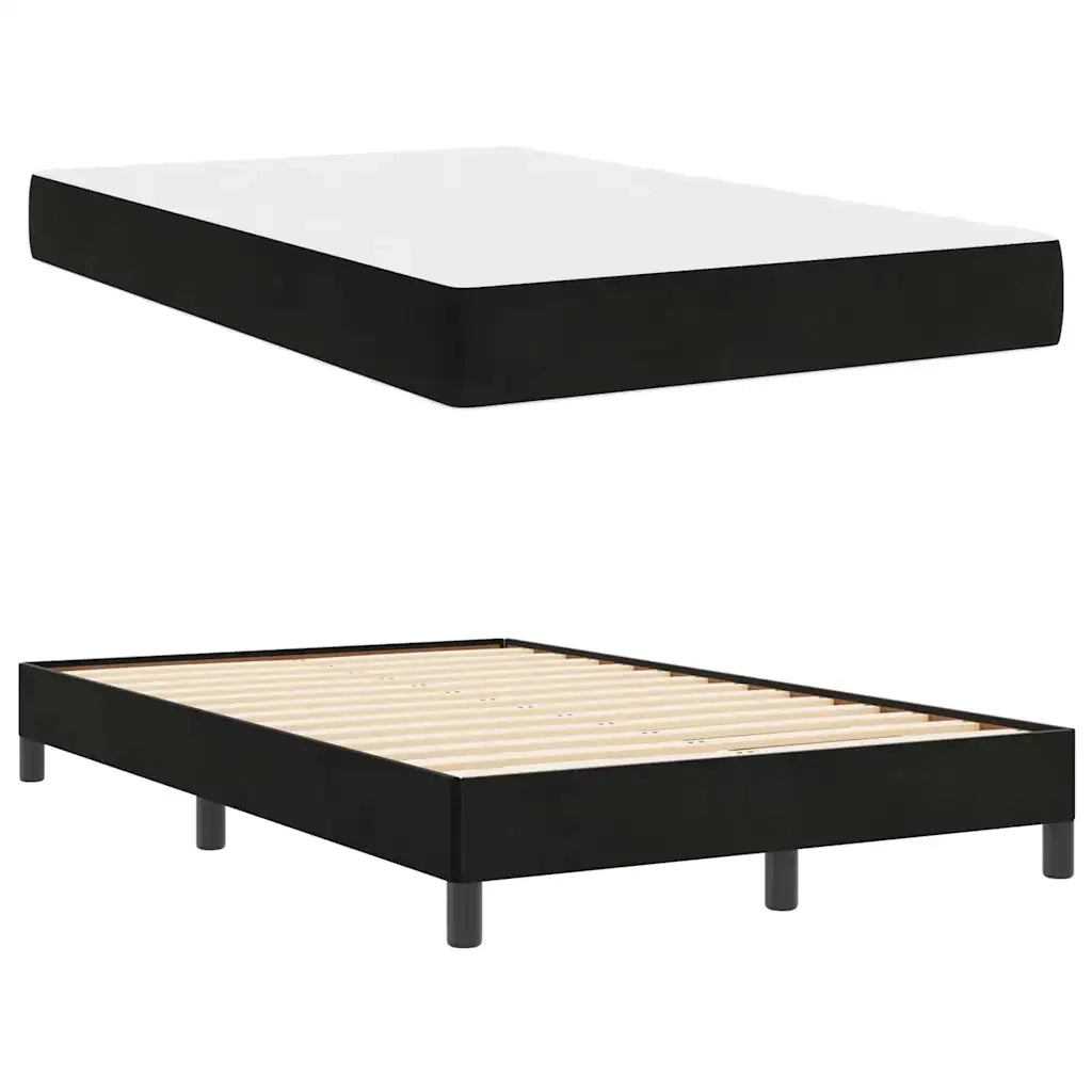 Letto a molle con materasso Nero 120 x 200 cm Tessuto 3398685