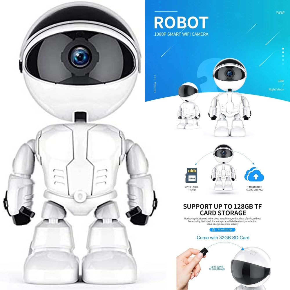 Trade Shop - Telecamera Ip Sorveglianza Robot Q-s39 5.0 Mp Robot Smart Camera 1080p Sicurezza -