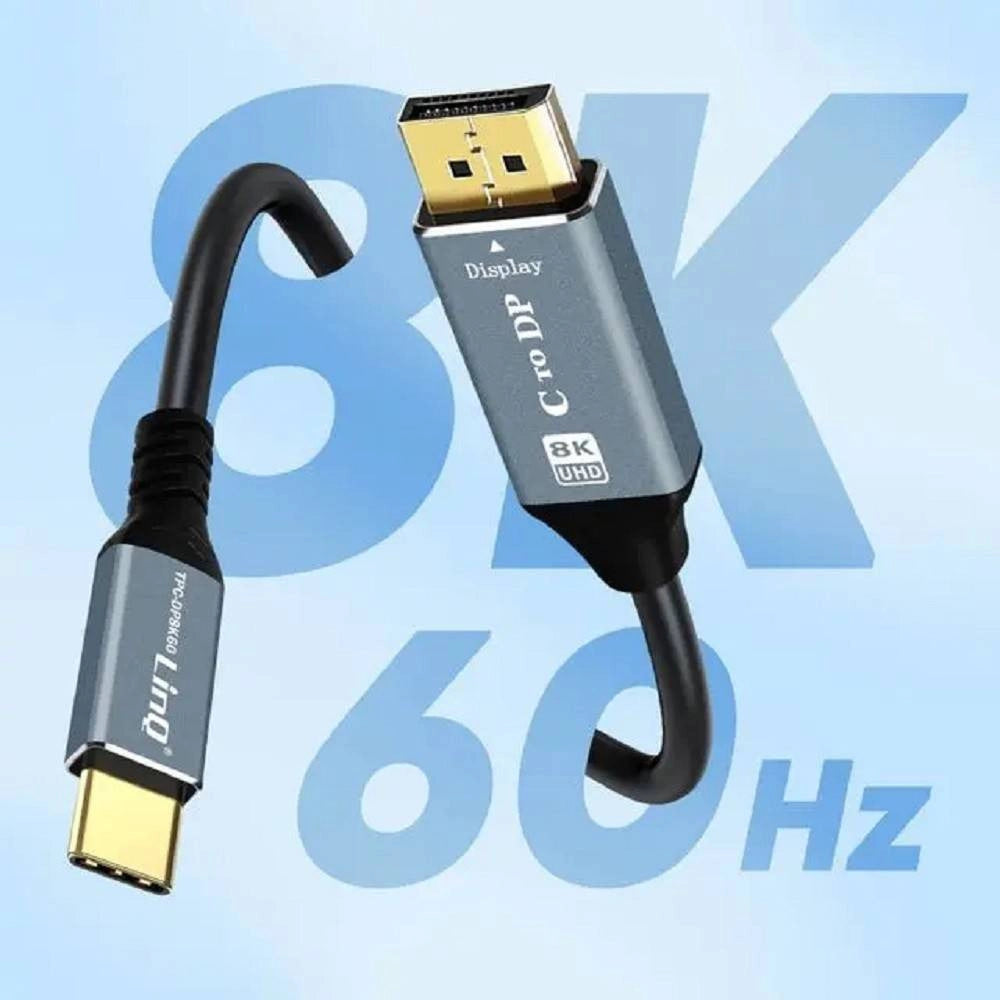Trade Shop - Cavo Video Adattatore Da Type-c A Dp Display Port Ultra Hd 8k 1,8 Mt Tpc-dp8k60 -