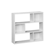 Libreria a 3 ripiani con 6 vani, bianco