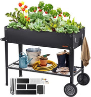 Letto da giardino elevato in legno nero 108 x 495 x 80 cm per esterno con gambe