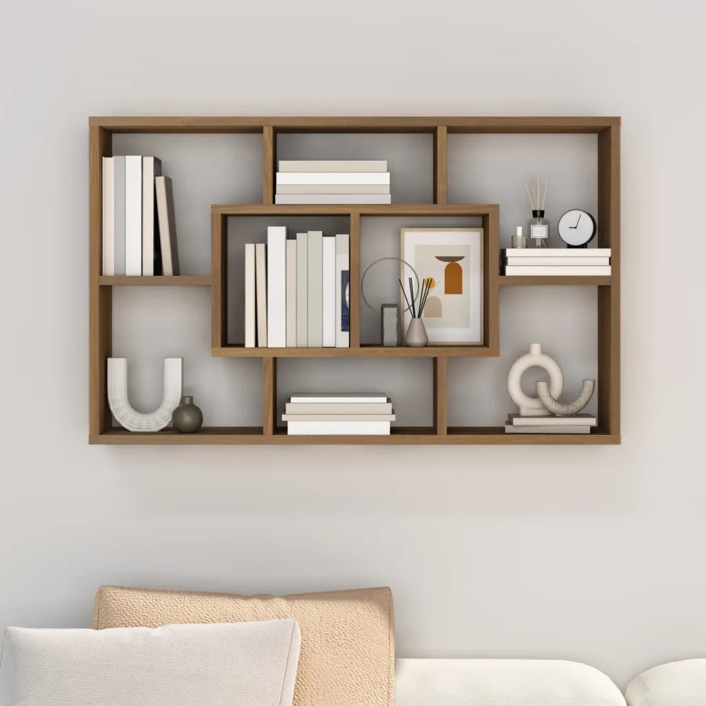 Mensola a Muro Rovere Marrone 85x16x52,5cm in Legno Multistrato 820462