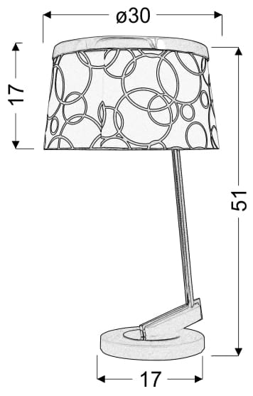 Lampada da tavolo Candellux Impresja E27 nero/bianco
