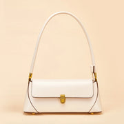 Borsa a mano da donna in vera pelle, colore bianco.