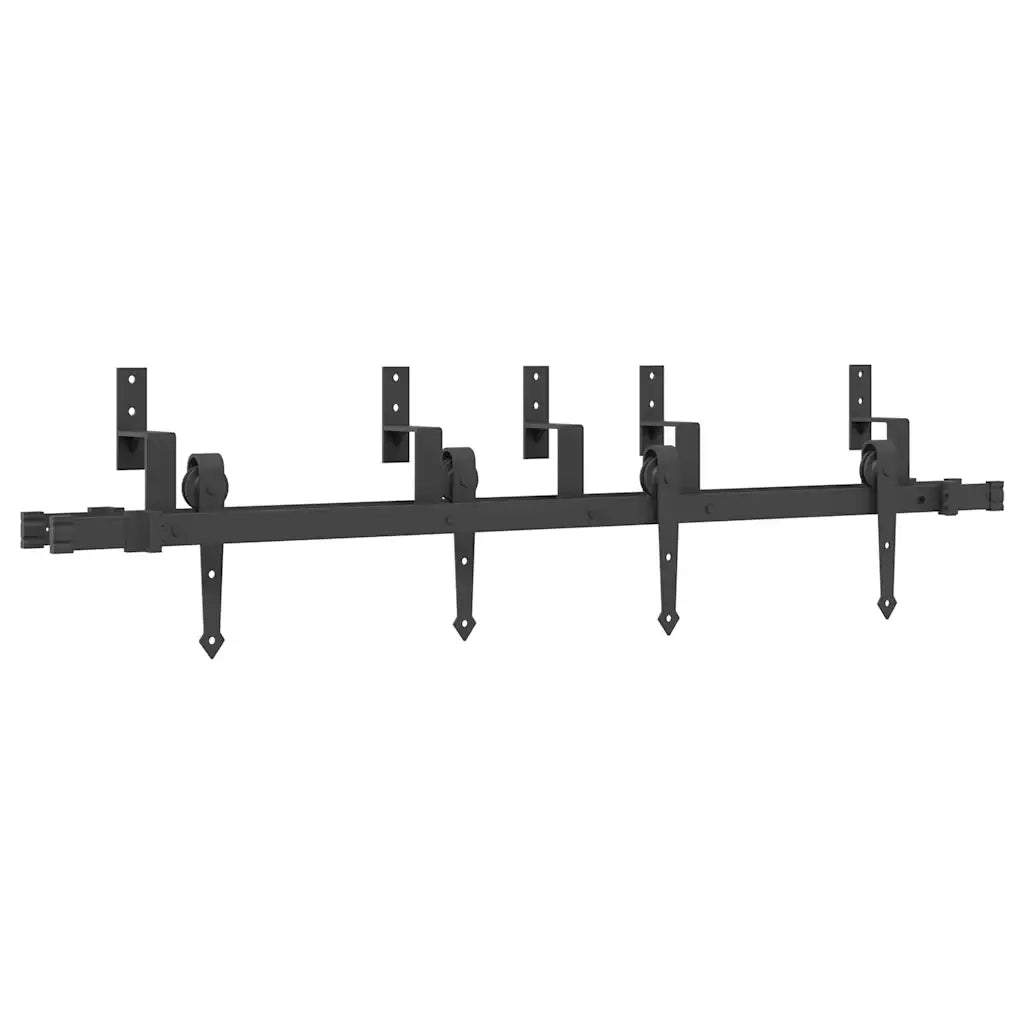 Kit di Binari per Porte Scorrevoli 152,5 cm Acciaio Nero 3295725
