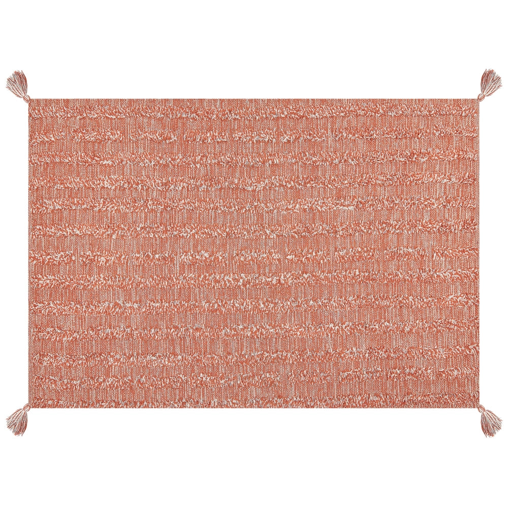 Tappeto in cotone con motivo semplice arancione 160 x 230 cm camera da letto soggiorno